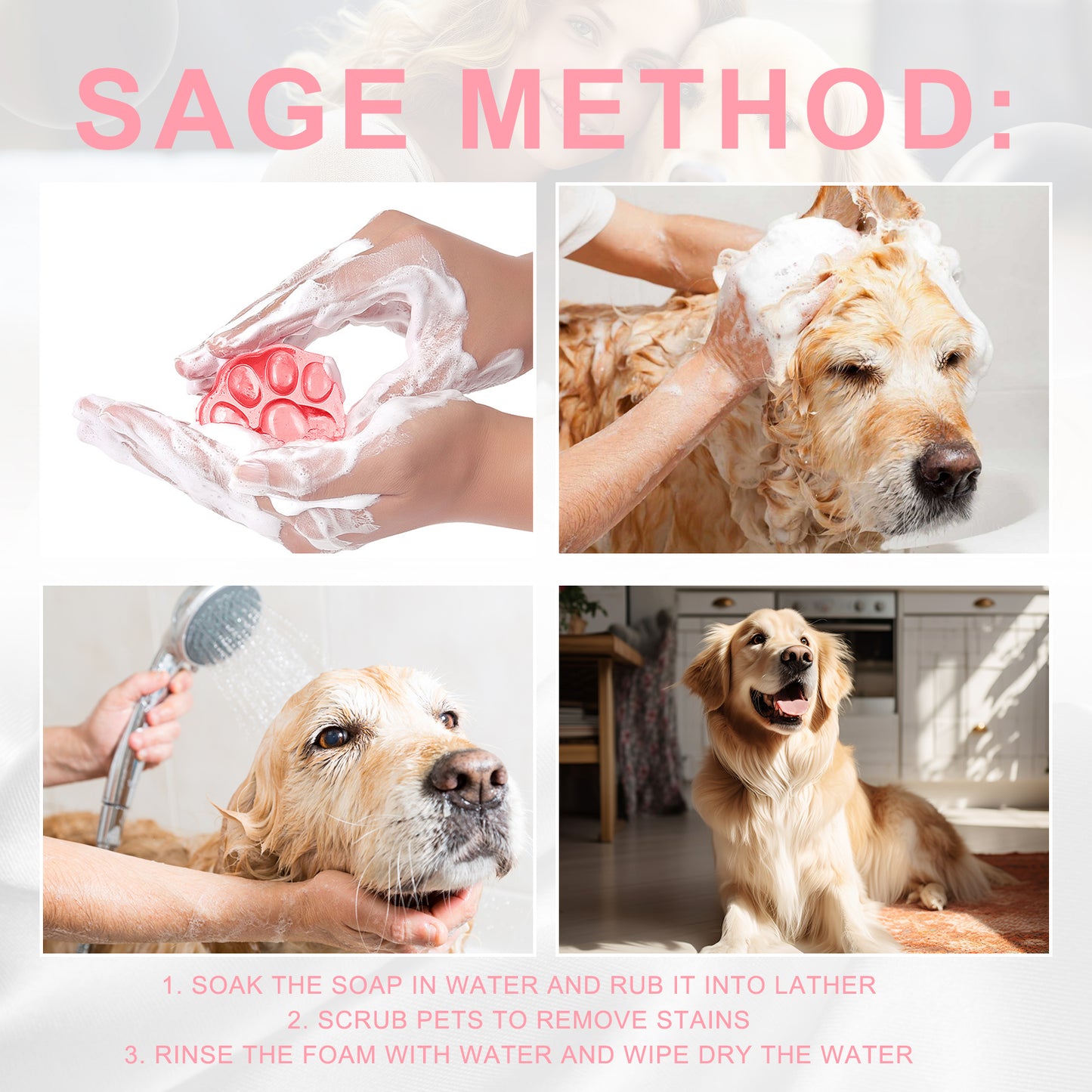 Pet Soap, Relieve Itchy Skin For Cats And Dogs, Smooth Hair Care, Anti-Mite Cleaning Soap For Pets